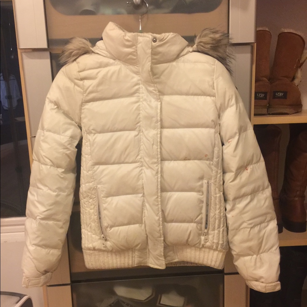 Cream Puffy Winter Coat