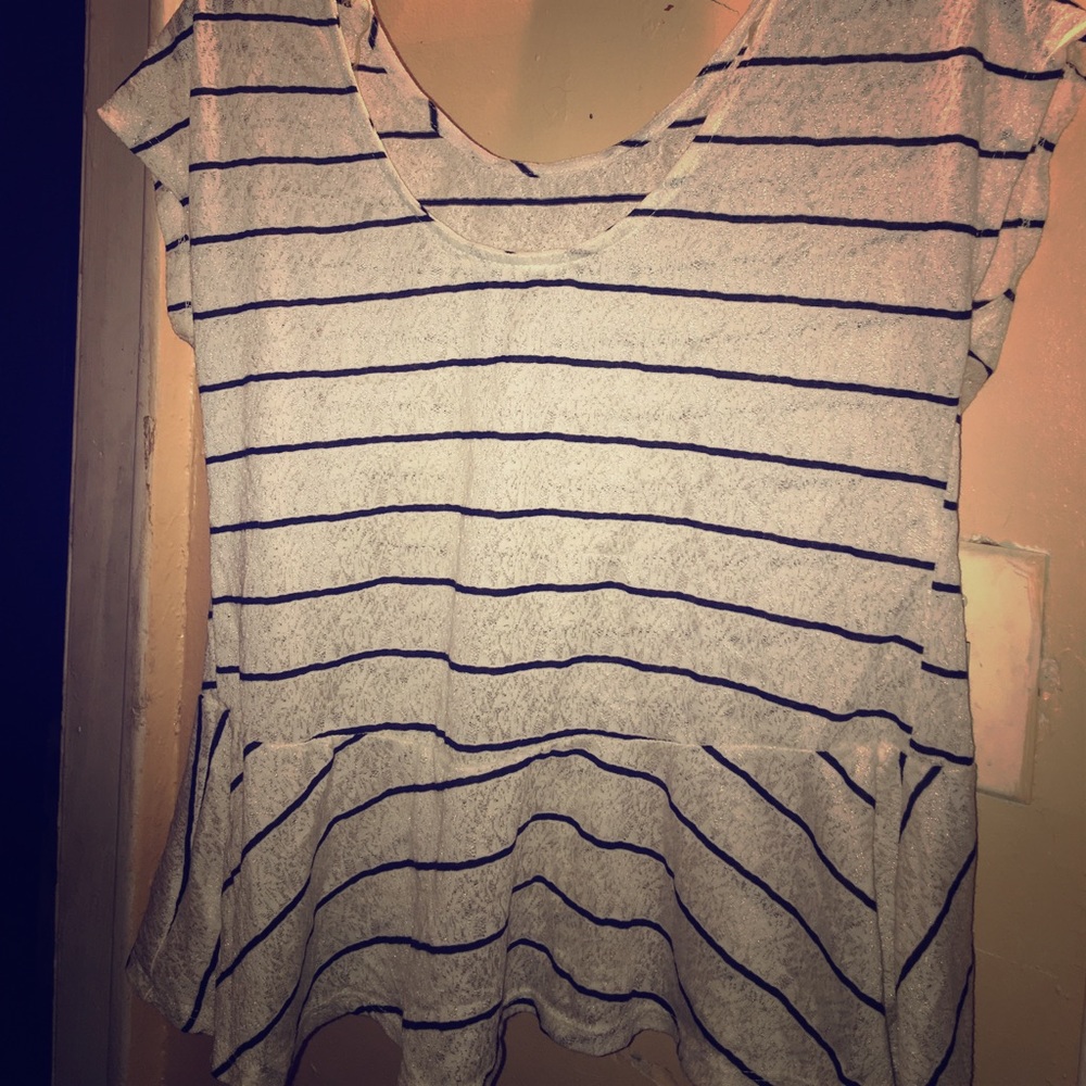 Painted Threads Striped Peplum Top