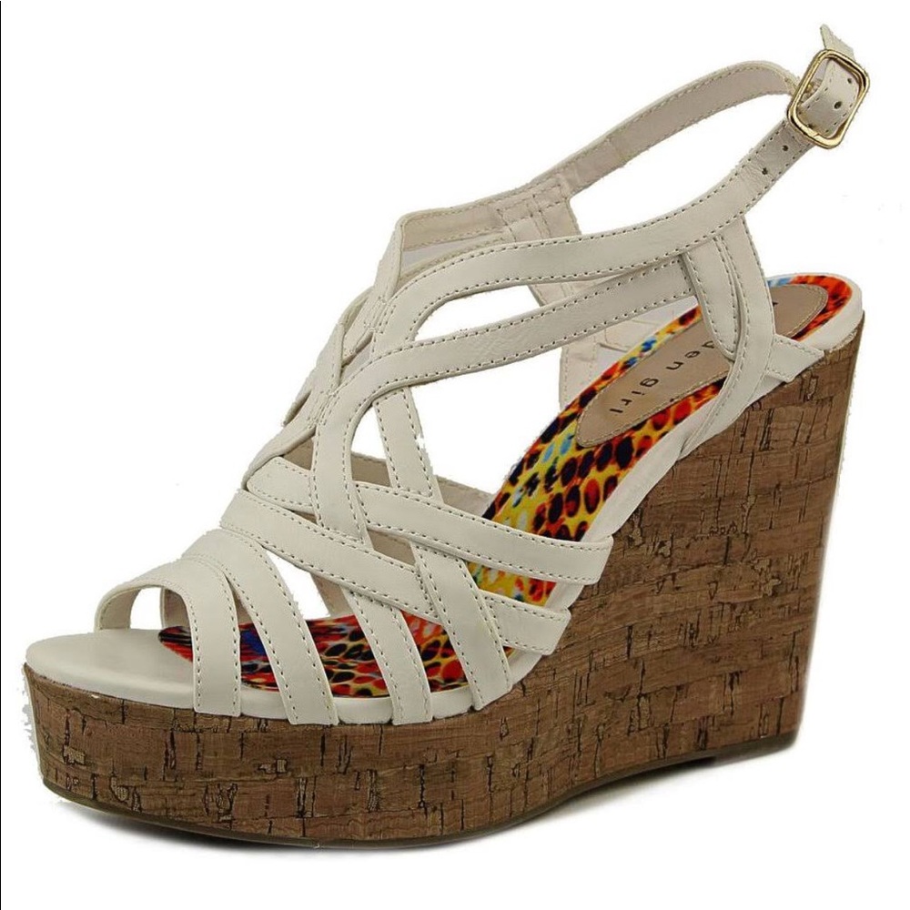 Madden Girl white wedges