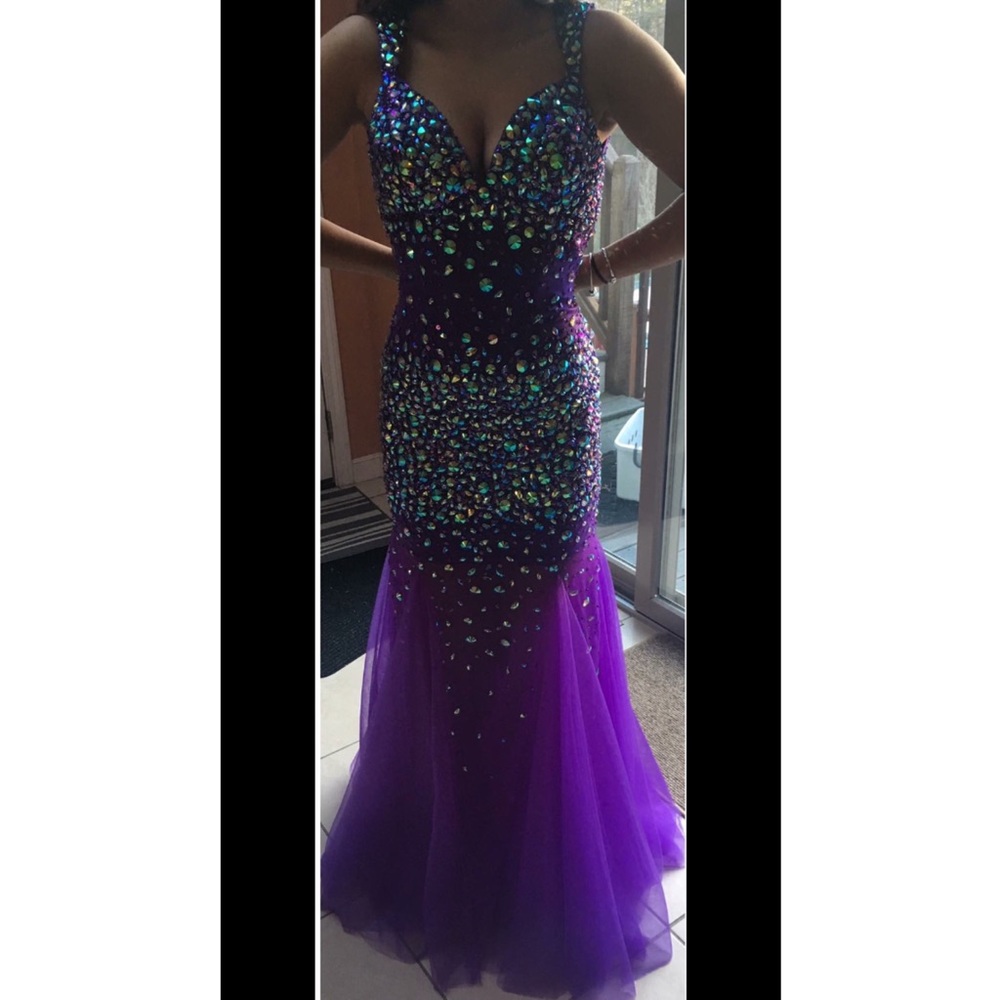 Angela & Alison purple prom dress