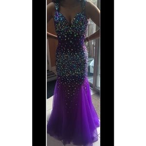 Angela & Alison purple prom dress