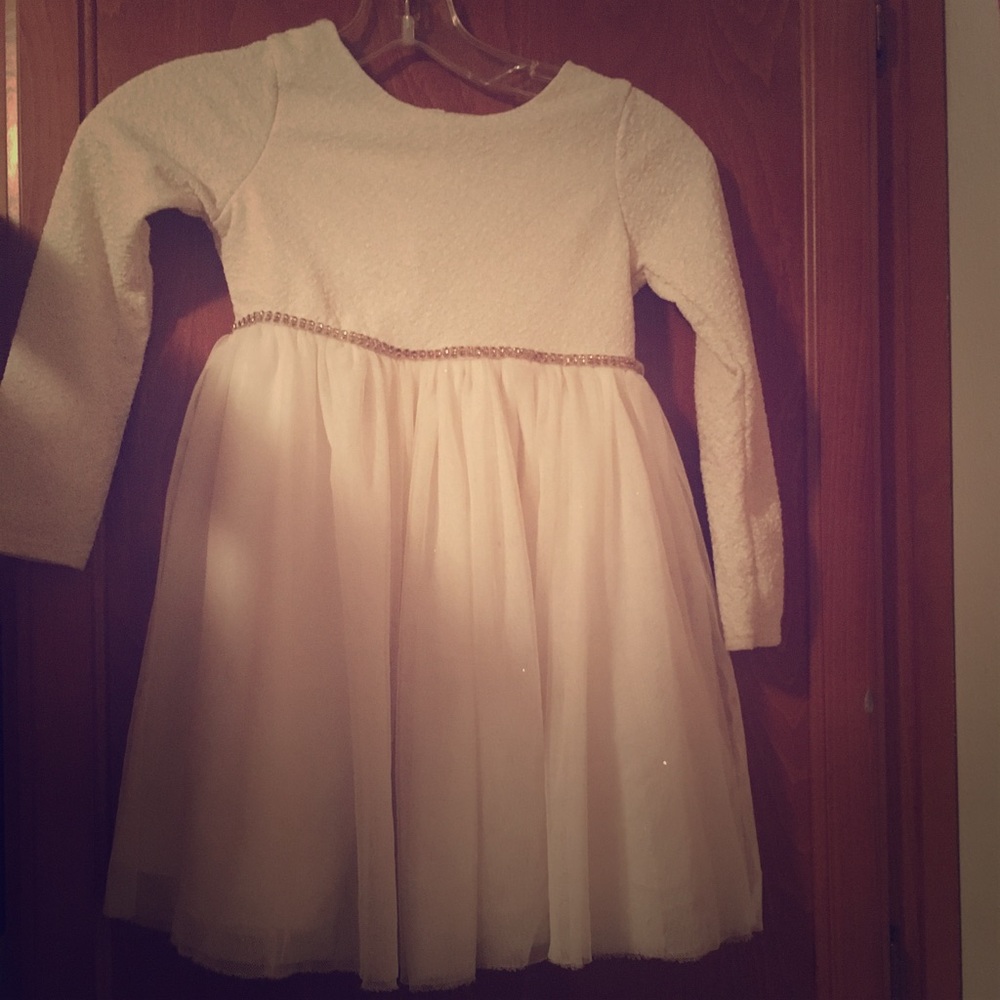 shimmery off white Christmas dress