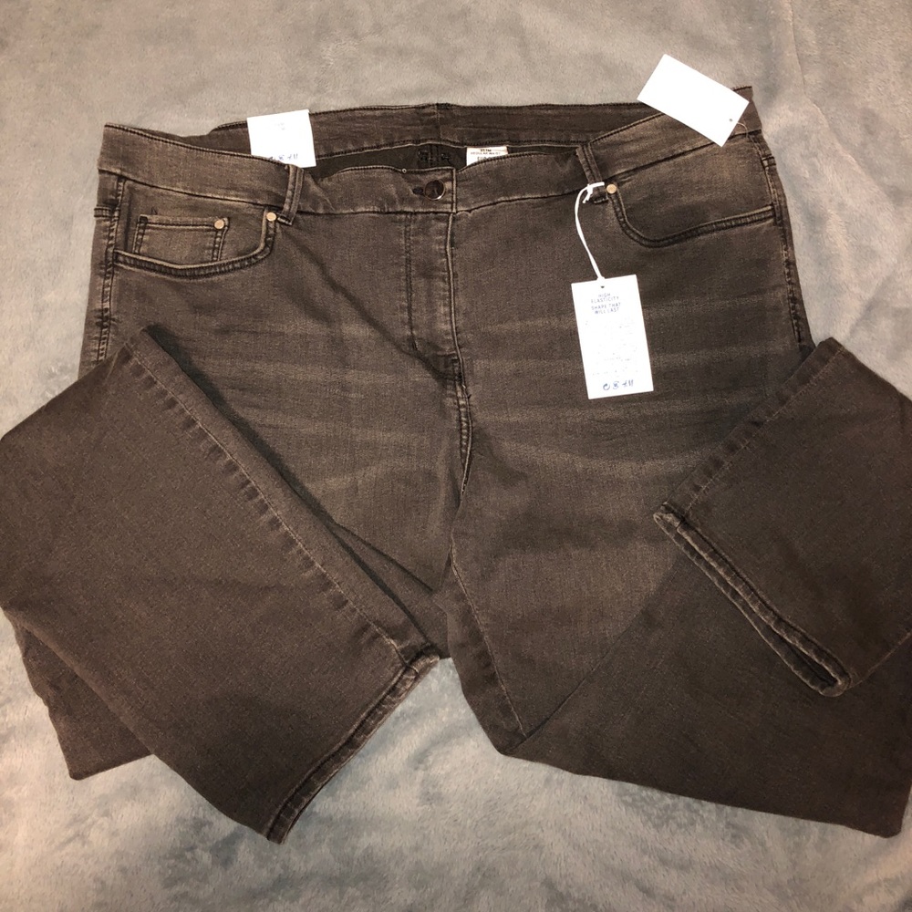 H&M + SLIM, SUPER STRECH GRAY DENIM PANT
