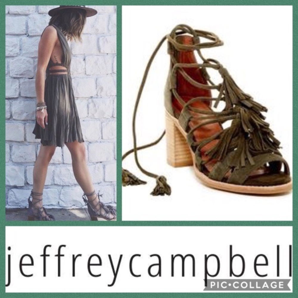 Jeffrey Campbell Khaki Olive Linares Lace-up