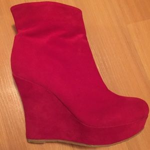 Suede Wedge Booties