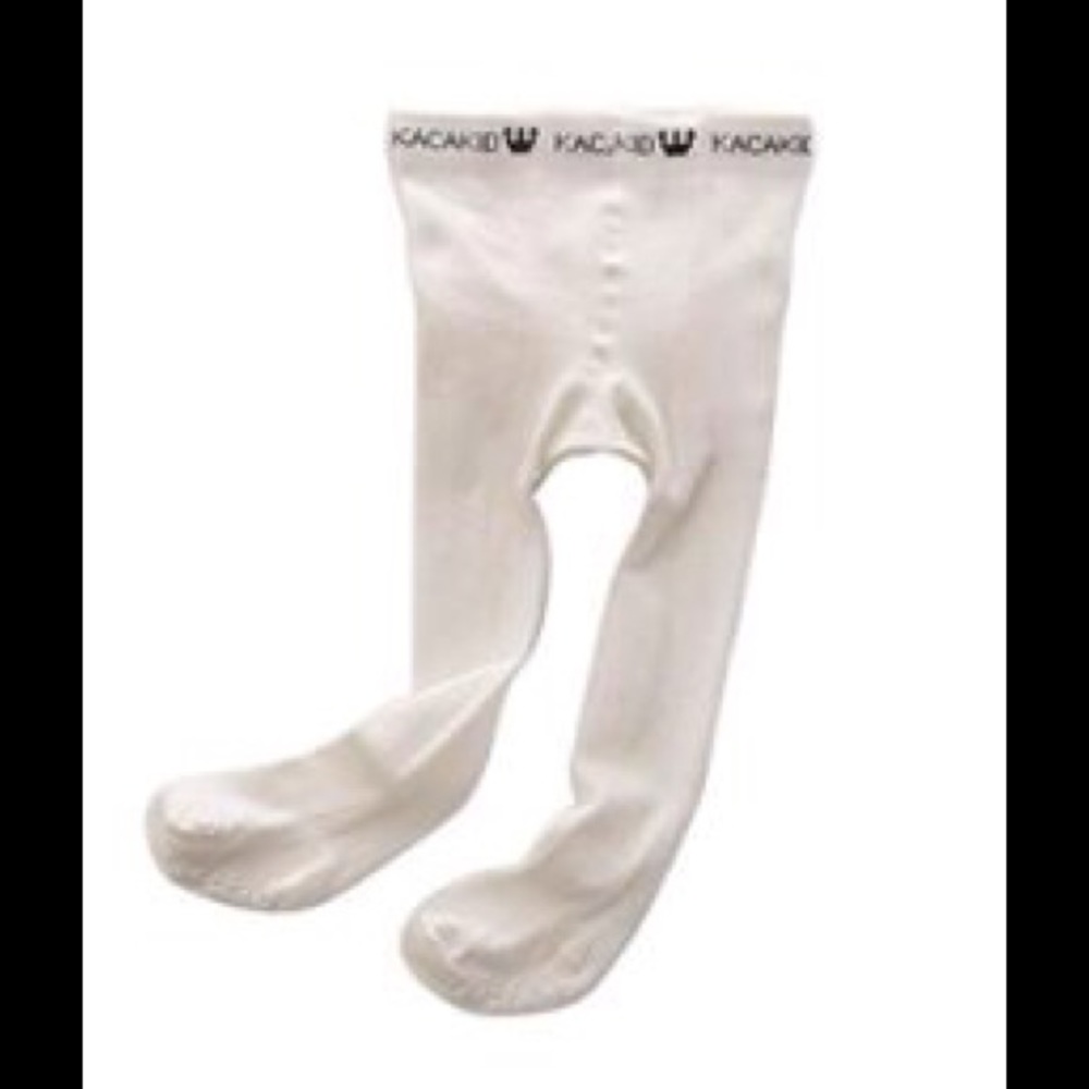 Baby Girls Lace Ruffle Pantyhose - White/Off White