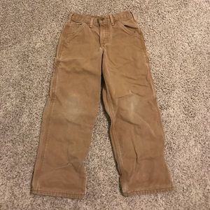 Well worn carhart lined jeans