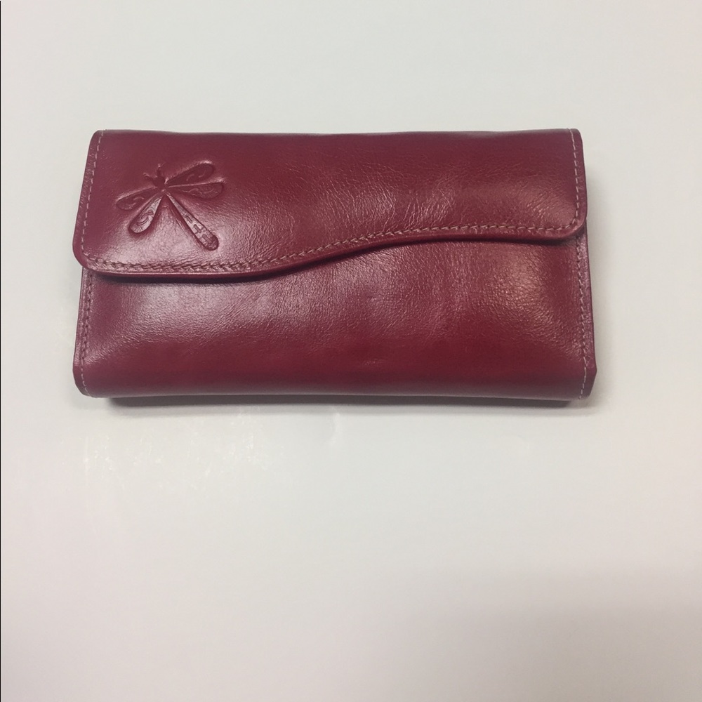 Red authentic leather wallet