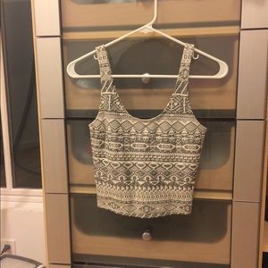Neutral Aztec Crop Top