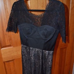 BCBGMAXAZRIA LILA LACE BUSTIER COCKTAIL DRESS