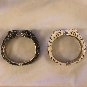 SET 2 Vintage Betsey Johnson Tiger Enamel Bracelet