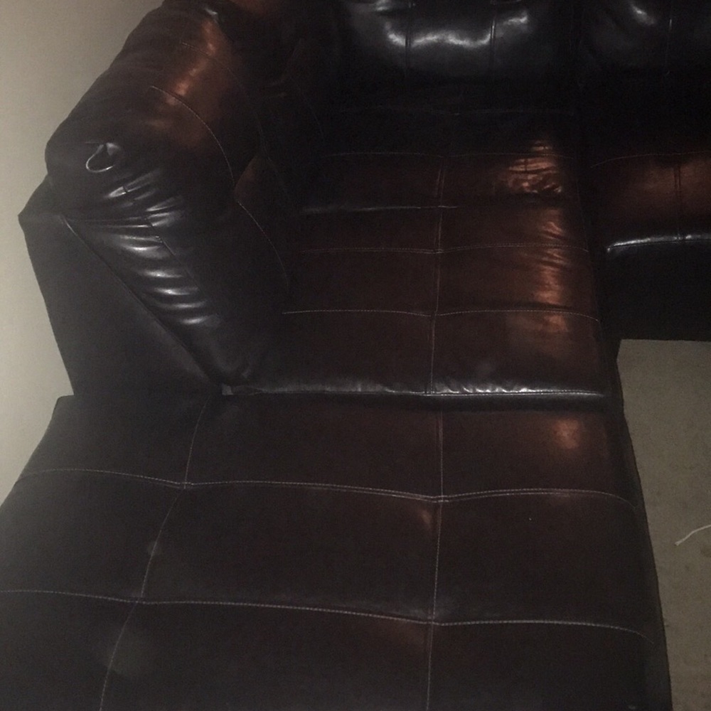 Leather sectional