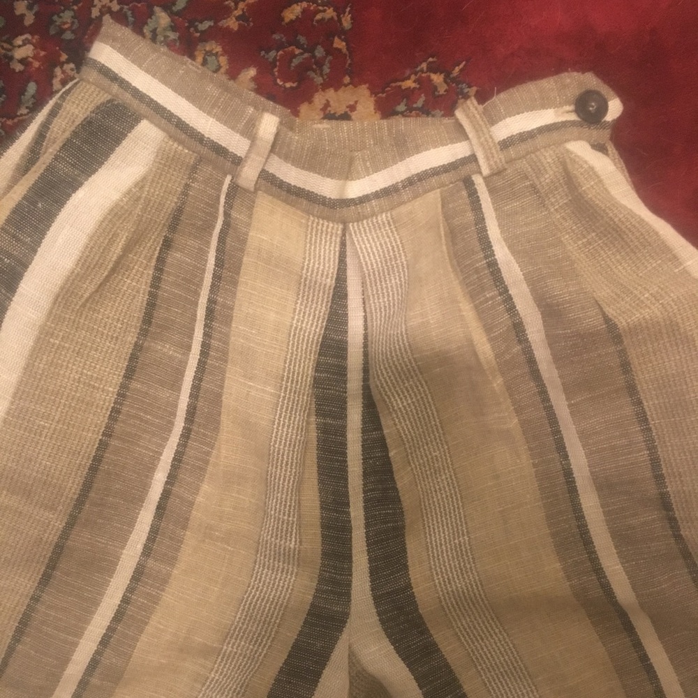 Vintage wide leg cropped strip Capri