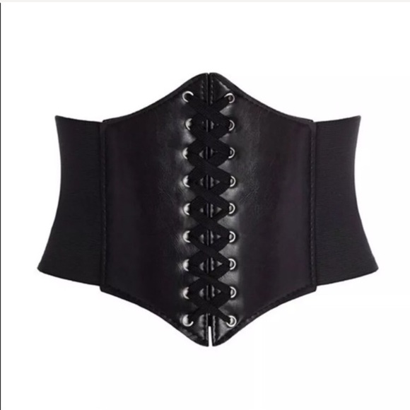 Faux Leather Lace-Up Corset Waist Belt Goth Witch - Picture 2 of 7