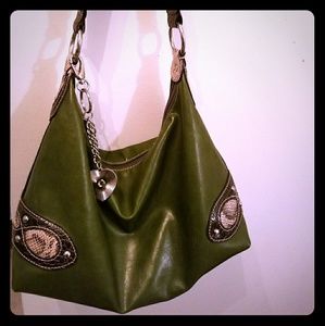 Nine West Olive Green Shoulder Handbag/Purse