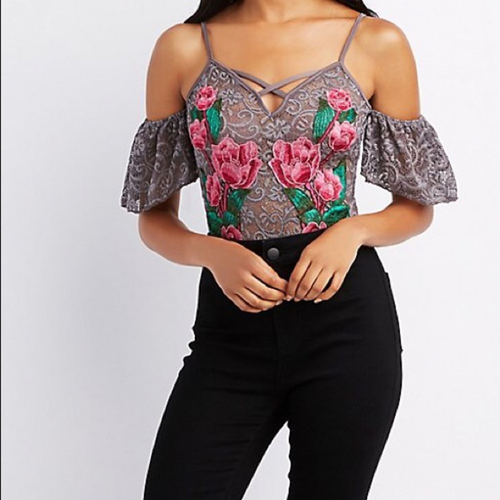 Floral lace bodysuit