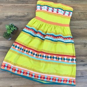 Anthropologie Leifsdottir Yellow Strapless Dress Anthropologie Leifsdottir Yellow Strapless Dress