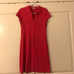 Lacoste Pique Polo Dress - Pink