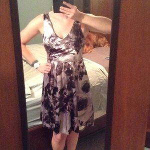 Satin, Floral-Print Dress