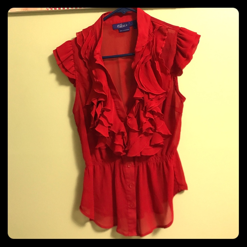 Red Ruffle Peplum