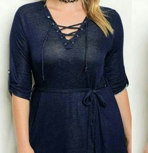 Denim Look Stretchy SOFT Tunic Dress