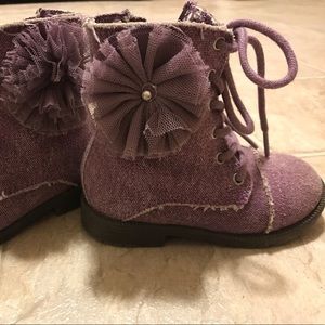 Purple high top funky toddler boots