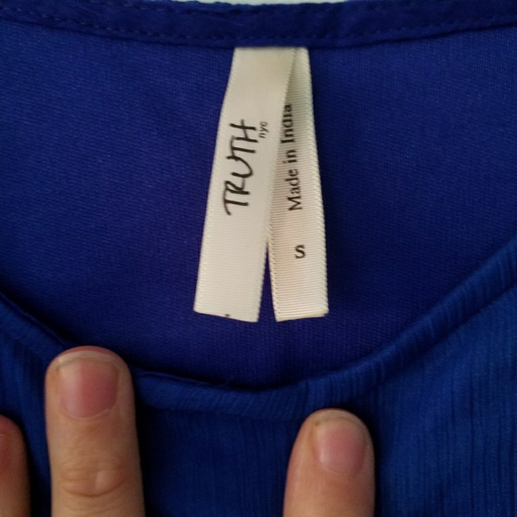 Gauzey High Low Cobalt and Turquoise Dress - Picture 2 of 4