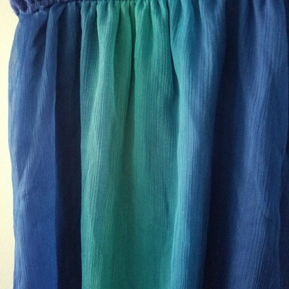 Gauzey High Low Cobalt and Turquoise Dress - Picture 3 of 4