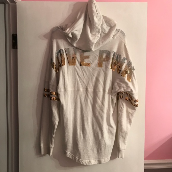 Large Victoria’s Secret PINK Bling hoodie pullover - Picture 2 of 3