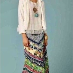 RARE Free People Quilted Praga Patch Maxi Skirt
