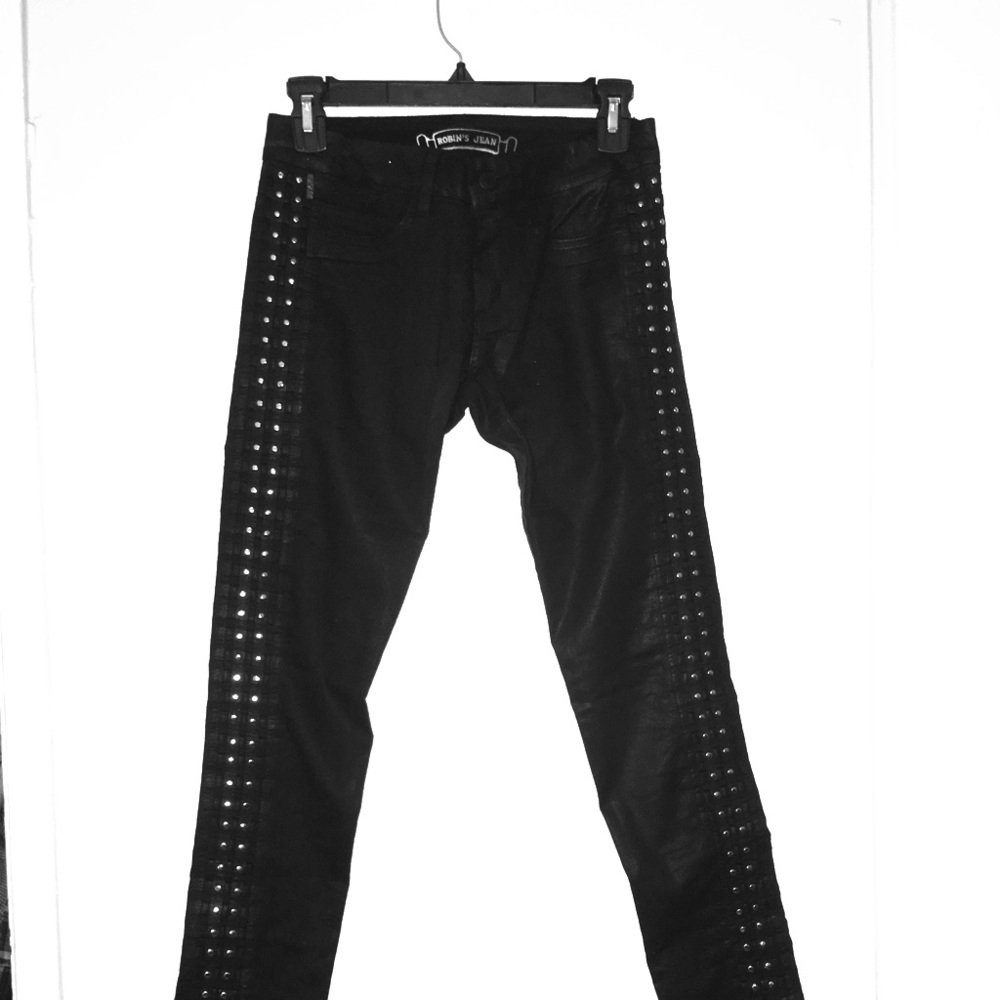 Robins Jeans skinny black jeans with silver studs