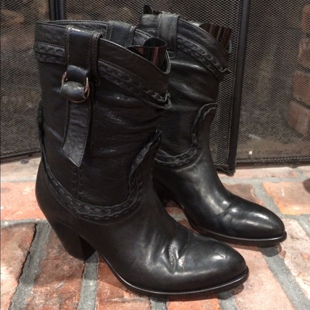 Buttero Black Leather Boots size 36 1/2
