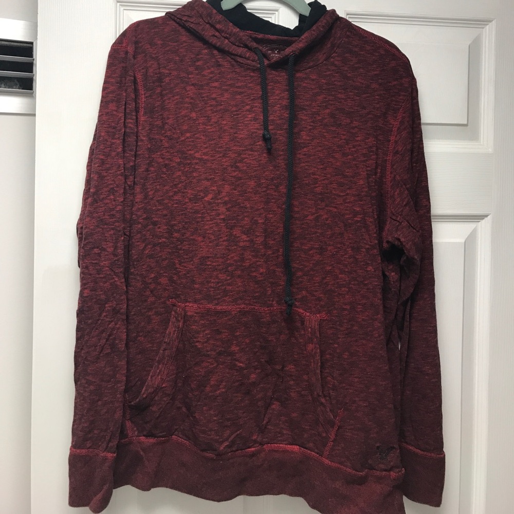 American Eagle 🦅 • Red and Black Hoodie • Size L