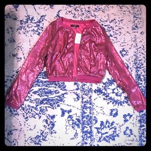 NWT Sequin Sparkle Pink Purple Bomber Jacket 🎉 NWT Sequin Sparkle Pink Purple Bomber Jacket 🎉