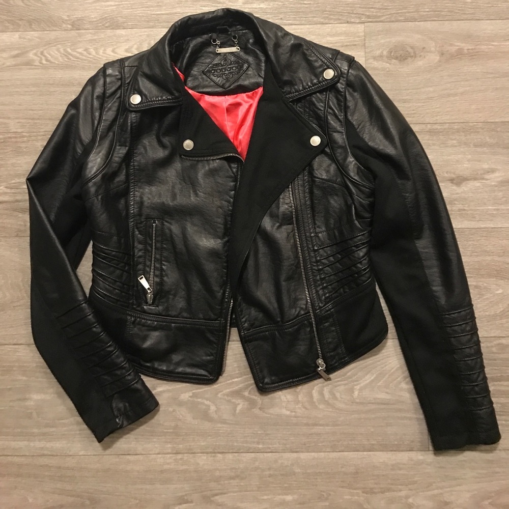 Black leather jacket