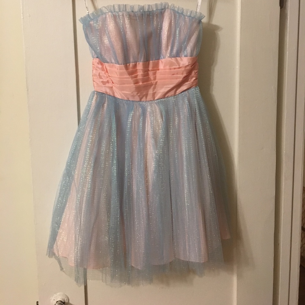 Pink and Blue Prom Dress