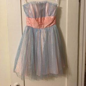 Pink and Blue Prom Dress