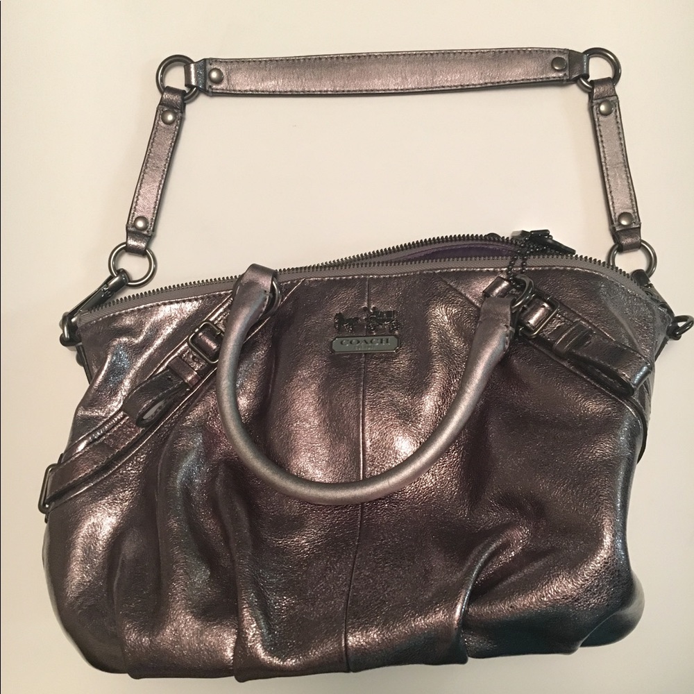 COACH METALLIC Leather MADISON SOPHIA Satchel Bag