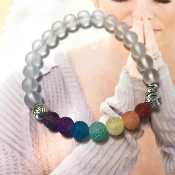 NEW 7 Chakra Elephant Yoga Mala Beads Bracelet - Picture 2 of 5