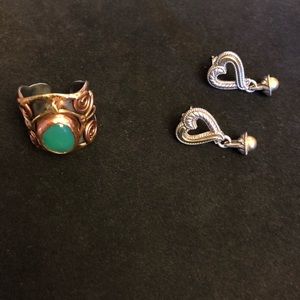 Brighton earrings and artisan ring