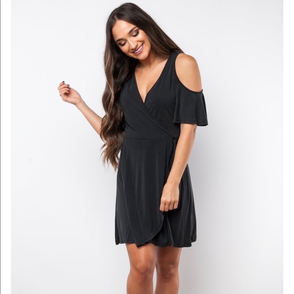 On Pointe Black Wrap Dress