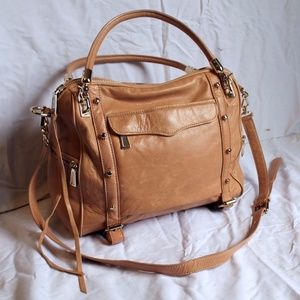 Rebecca Minkoff Cupid Satchel Peach Tan Leather Rebecca Minkoff Cupid Satchel Peach Tan Leather