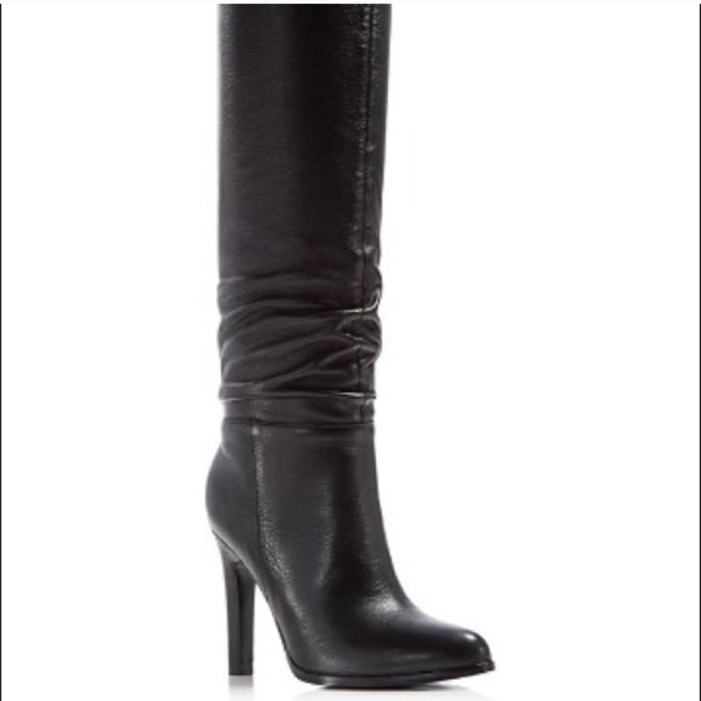 Genuine black leather boots