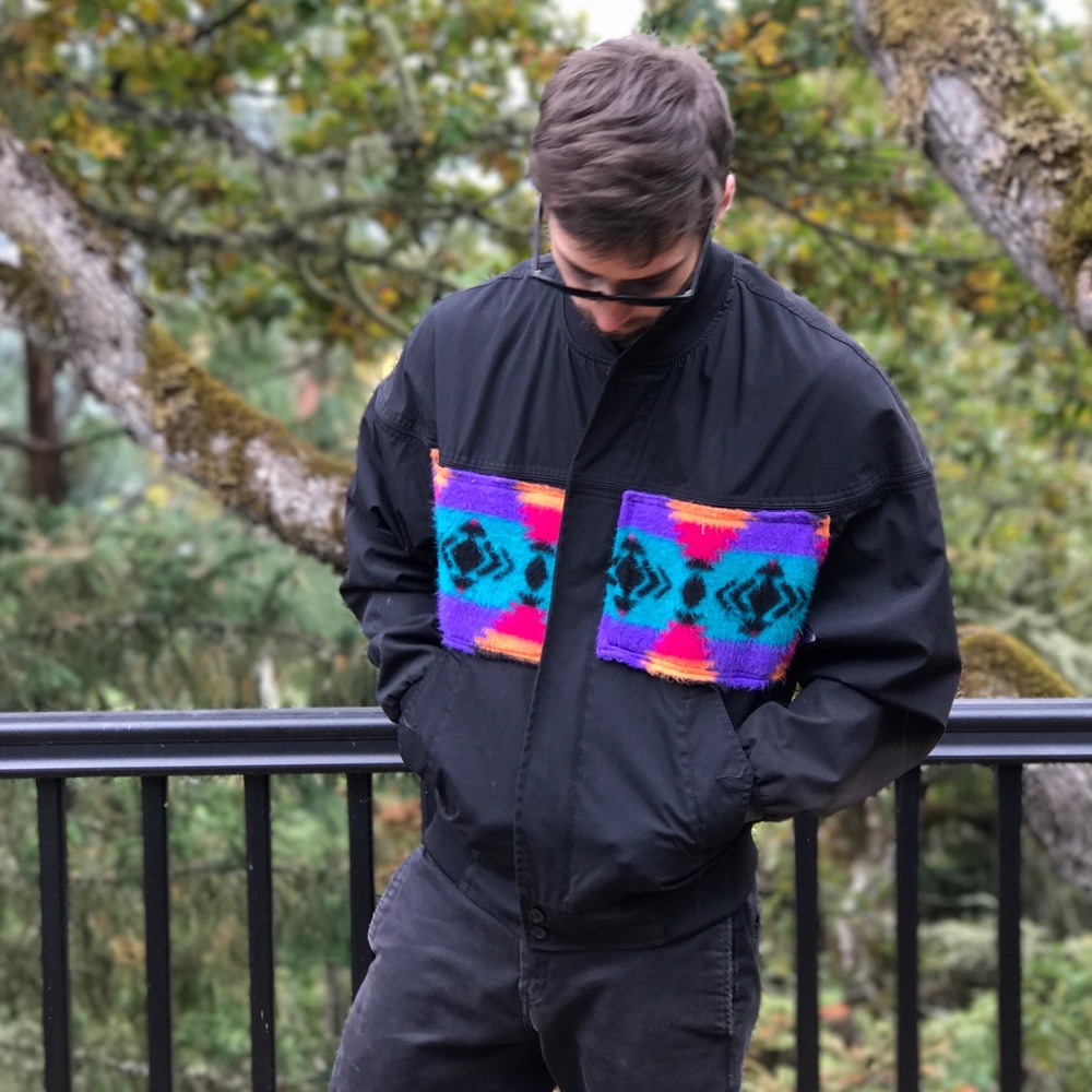 Vintage Southwestern Patch Bomber Jacket