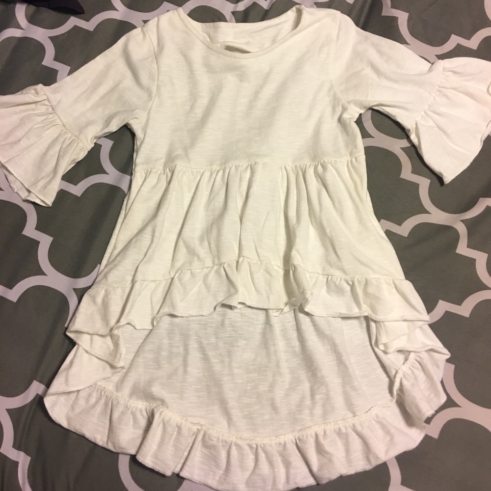 Girls Sz. 5 White Hi-low Top