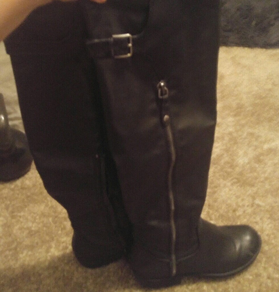 Over the knee black boots