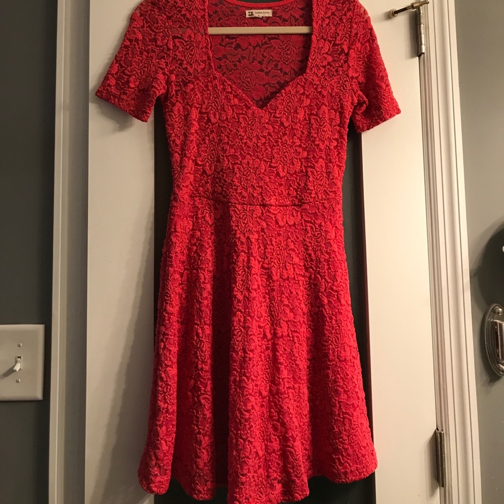 Deep pink lace dress