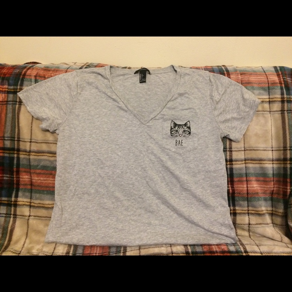Gray tee for cat lovers