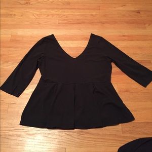 VS black knit peplum top