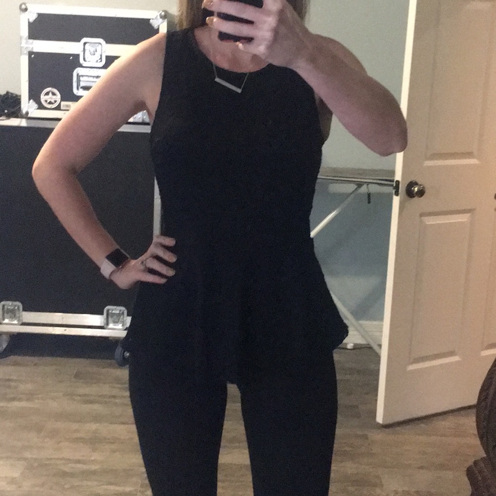 Black lace peplum top